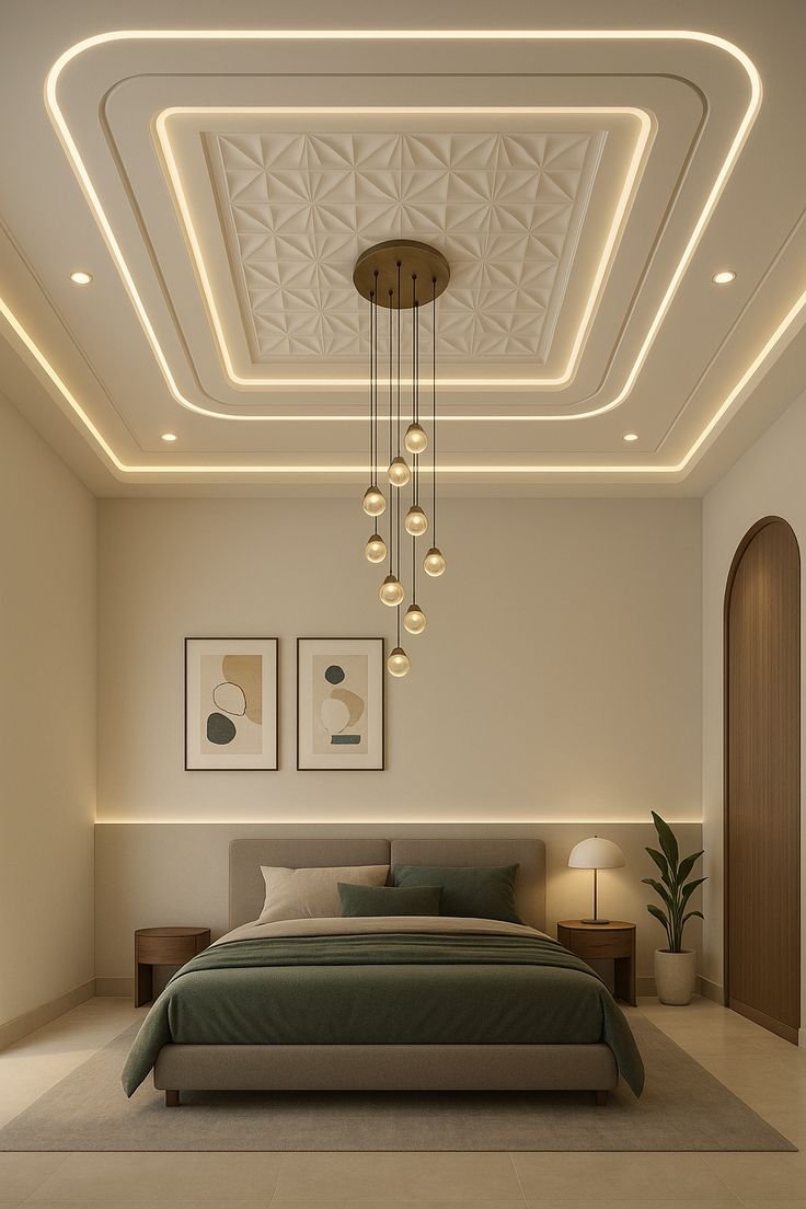 False ceiling with ambient lighting
